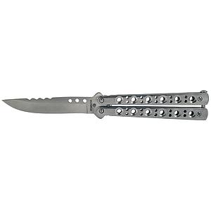 Classic Style, Stainless Steel Butterfly Knife - Silver