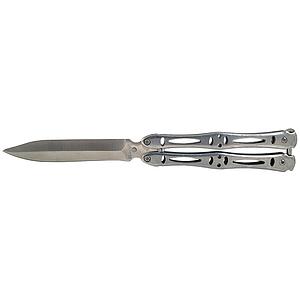 Spear Point Butterfly Knife - Silver