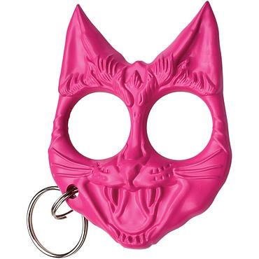 Pink Evil Cat Keychain