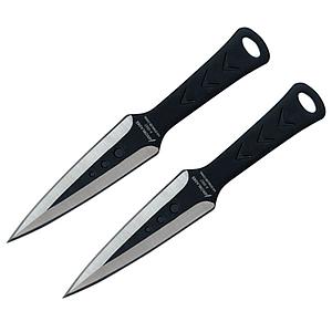 2Pc Throwing Knife Set - Black