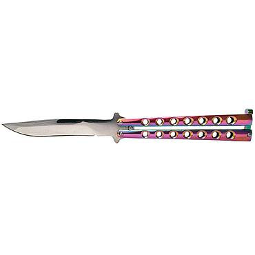 Butterfly Knife with Holes - Rainbow