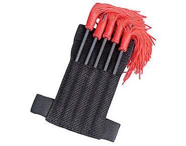 Set of 5 - Spikes with Red Tassels