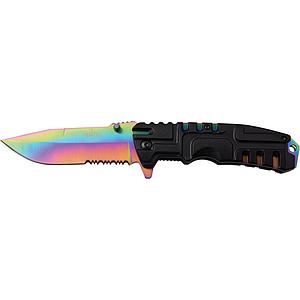 Master USA MU-A097RB Assisted Knife - Rainbow Titanium