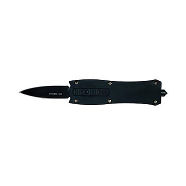 California Legal OTF Knife with Button on Face of Handle - Black